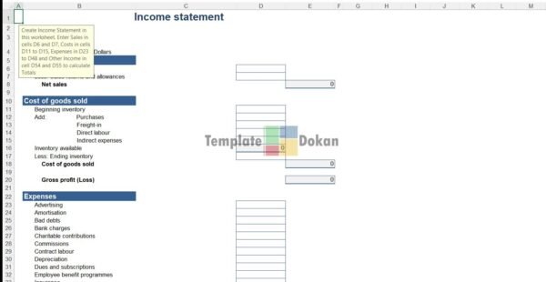 Income Statement 1 Year
